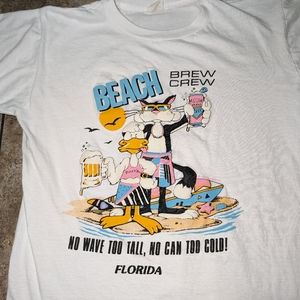 Vintage Single Stitch 1988 Beach Brew Crew Ladies Tee